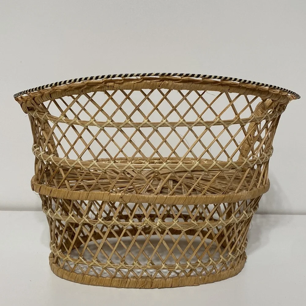 Woven Rattan Basket - Natural Brown
